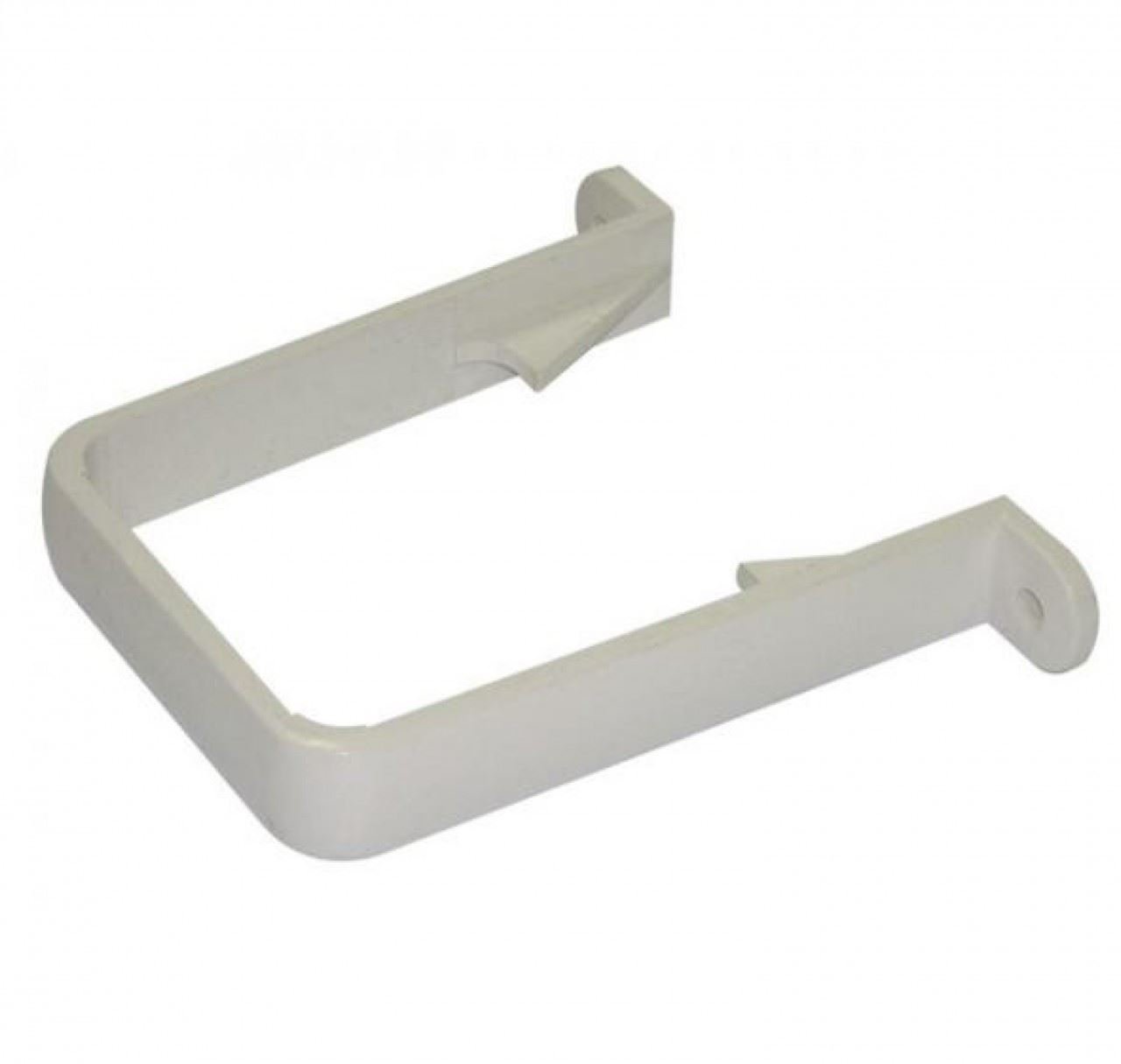 FLOPLAST 65mm Square Down Pipe Clip - White - Bag of 2