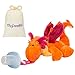 Baby Pacifier Holder Stuffed Animal with Detachable Binky – Fits All Baby Pacifiers with Ring for 0-6 Months & Up – Easy-To-Find Stuffed Animal Pacifier – Soft Dragon Pacifier Stuffed Animal Plush Toy
