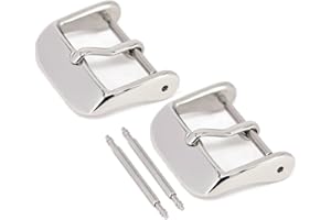 Wellfit 2 Pack Watch Straps Bands Buckle Replacement, Watch Band Clasp, Choice of Color and Size, Vacuum PVD Finish