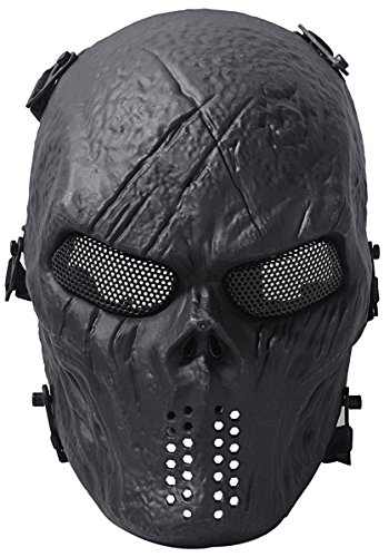 Coxeer Airsoft Mask Full Face Tactical Airsoft Mask Overhead Skull Mask Outdoor Hunting Cs War Game Mask