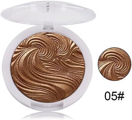 TEEROVA 3D Shimmer Highlighter Face Powder Palette Face Base shine Illuminator Compact Contour Makeup Powder (E)