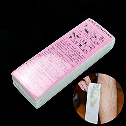 MISMXC 100 Pcs Professional Facial & Body Hair Removal Wax Strips Paper Depilatory Nonwoven Epilator Salon Spa (100 Sheet/Pack)