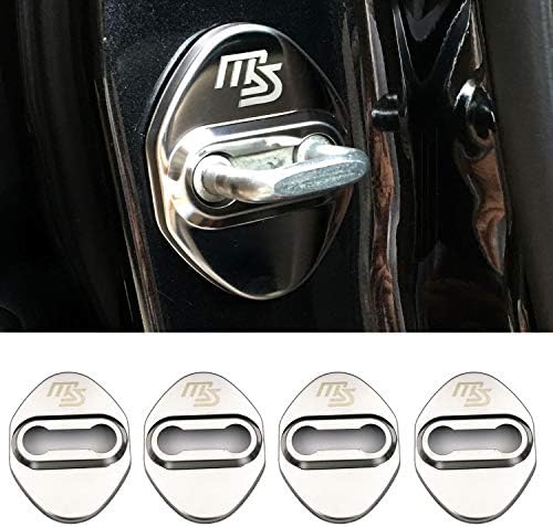 YYD 4PCS Mazda Stainless Steel Door Lock Cover - Mazda door lock cover door lock stainless steel rust cover,Silver