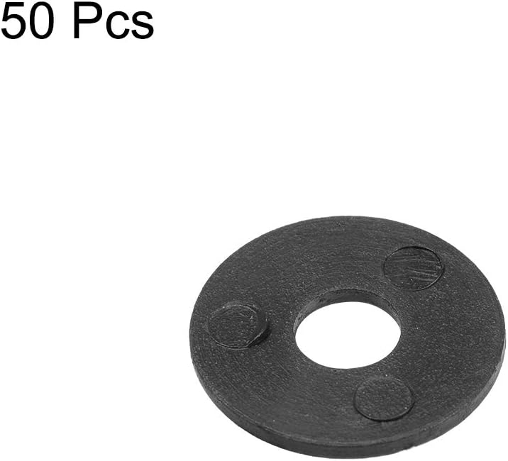 sourcing map Nylon Flat Washers 15mm OD 5mm ID 1mm Thickness for Faucet Pipe Water Hose Pack of 50, Black, M5x15mmx1mm - Image 4