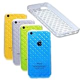 Etui Le Bon (tm) Case for Iphone 5c. Cover for Iphone 5c . Criss Cross Patern Clear Transparent. Subtle Diamond pattern in Silicone