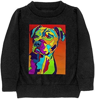 Youth Teen Crew-Neck Knitted Sweater Multi-Color American Pit Bull Terrier Casual Pullover Long Sleeves