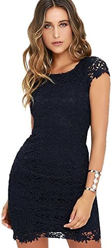 Sexy Halter Lace Dress Sleeveless Backless Bodycon Dresses for Prom Cocktail Vacation Party Special Occasions (S, Black flower)