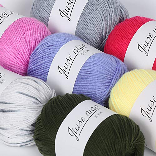 Yeefant Knitting Yarn, 1pc 50g Chunky Thick Hand Knitting Wool Ball Baby Soft Milk Cotton Crochet Knitwear Wool for Baby, Diameter 1.2mm