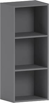 Vida Designs Oxford 3 Tier Cube Bookcase Grey Wooden Shelving view 4