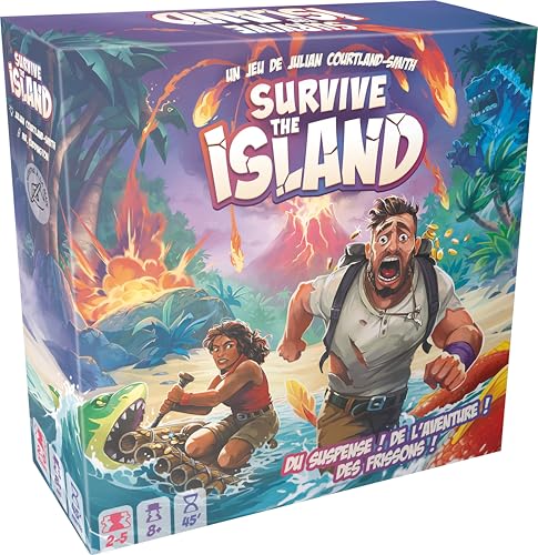 Survive The Island (FR; Édition 2024) - Jeu de Plateau - Aventure devasion avec de Nouveaux Monstres! - Jeu de strategie - Ages 8+ - 2-5 joueurs - 45 Minutes - Un jeu de Zygomatic