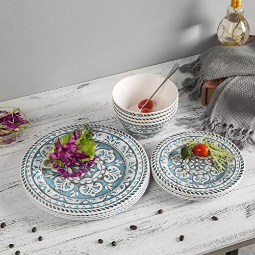12 Piece Melamine Dinnerware set Melamine Dishes Set, Service For 4
