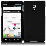 Black Hard Case Snap On Rubberized Cover For LG Optimus L9 P769 (T-Mobile)
