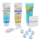 3-Pack LEAK-PROOF 9.7oz Secret Alcohol Flask Containers Hidden Liquor Sunscreen Bottles - 30 Leak-Proof Seals 3 Fillable Bags - 6 FREE Resealable Water Bottle Caps (Original Sunscreen)