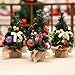 SUNREEK 3 Pieces Mini Artificial Christmas Tree with Ornaments - Perfect Christmas Decoration for Table and Desk Tops, Small 8inch/20cm Tall Christmas Pine Tree for Your Home or Office