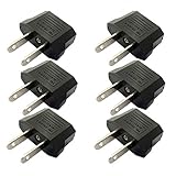ANRANK E-U4113619AK European to USA American Outlet Plug Adapter (Black, 6-Pack)