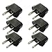 ANRANK E-U4113619AK European to USA American Outlet Plug Adapter (Black, 6-Pack)