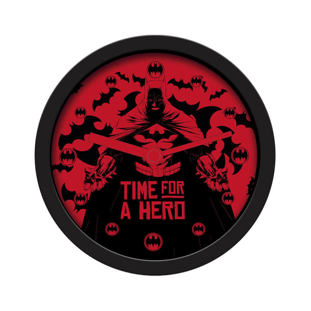 Pyramid International DC Comics Alarm Clock (Batman Time For A Hero Design) 12cm Diameter in Presentation Box - Official Merchandise