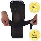 Knee Brace Knee Sleeve (Large, Copper) Includes 2 Knee Sleeves and 2 Knee Straps