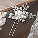 Barogirl Wedding Hair Pins Silver Floral Bridal Hair Clip Leaf Wedding Hair Accessories for Brides and Bridesmaids (Pack of 2)