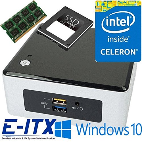Intel NUC5CPYH Celeron NUC System, 4GB DDR3L , 120GB SATA SSD, WiFi, Bluetooth, Window 10 Pro Installed &amp; Configured by E-ITX
