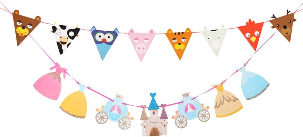 Amosfun - Juego de 2 banneras triangulares con diseño de castillo de