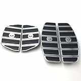 HTT Group Motorcycle Chrome Skull Zombie Rider and Passenger Footboard Kit- Traditional D Shape Fits TOURING FLHT FLT FLTR FLHR FLHS SOFTAIL FLSTC FLSTN FLSTF FLSTS
