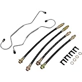 AUTOVIC for 1965-1982 Chevrolet Corvette Brake Hose with Lines Kit | Fits for Corvette C2 1965 &amp; C3 1968-1982, Rubber Replacement, 6PCS for Front &amp; Rear Disc Brakes