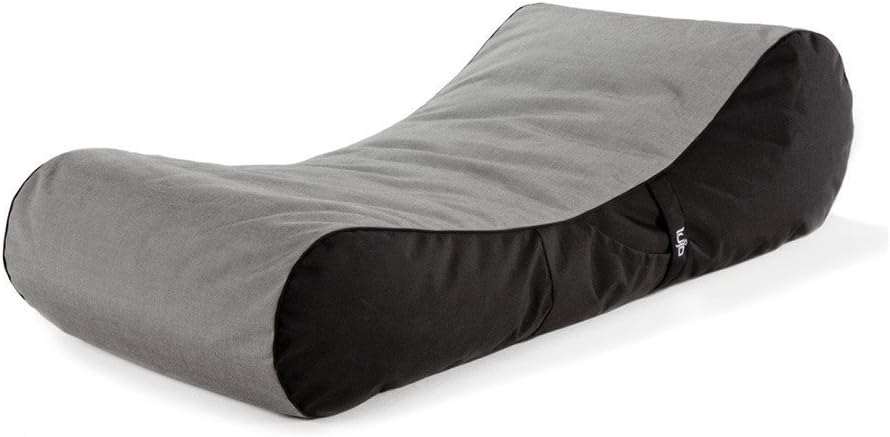 Outdoor Bean Bag Lounger - Tulum Collection (Filled, Charcoal Tweed w/ Black Sides)