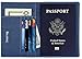 SimpacX Fabric Passport Holder Wallet Cover Case RFID Blocking Travel Wallet (navy blue)