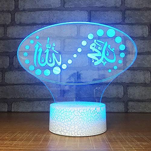 RTYHI New 3D Led Night Light 3D Led 7 Color Changeable Decor Quran Ara Modelling Night Light Light Fixtures Kid Bedroom Sleep Table Lamp