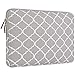 MOSISO Laptop Sleeve Compatible with MacBook Pro 14 inch 2023-2021 A2779 M2 A2442 M1, Compatible with MacBook Air/Pro, 13-13.3 inch Notebook Computer, Canvas Quatrefoil Bag Cover with Small Case, Gray
