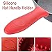 Mykubi Cotton Handle Holders Potholders Handle Mitts Hot Handle Sleeve Pot Holders Covers Glove for BBQ Cooking Baking Kitchen (Black+ Red)