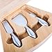 Bamboo Cheese Board and Knife Set. Natural Wood with Stainless Steel Cutter Tools for Hard Soft or Crumbly Cheeses. Unique Gift Idea