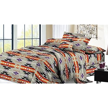 Amazon.com: Southwest Design (Navajo Print) Gray 4 piece