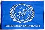 United Federation of Planets Flag, Exclusive Star Trek Merchandise for Indoor/ Outdoor Use, 100% Polyester, 3 x 5 Ft