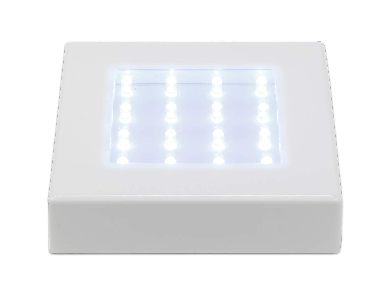 Fortune Products LB-5W Square Light Base with White LED&amp;#39;s, 5" Length x 5" Width x 1-1/4" Height