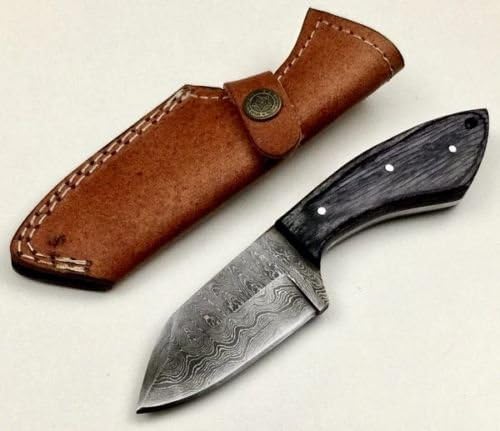 ASH z9d Damascus steel custom handmade hunting skinner knife 8"