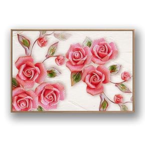 Framed Canvas Wall Art for Living Room, Bedroom Rose Flowers Canvas Prints for Modern Home Decoration Ready to Hang - 16"x24" inches