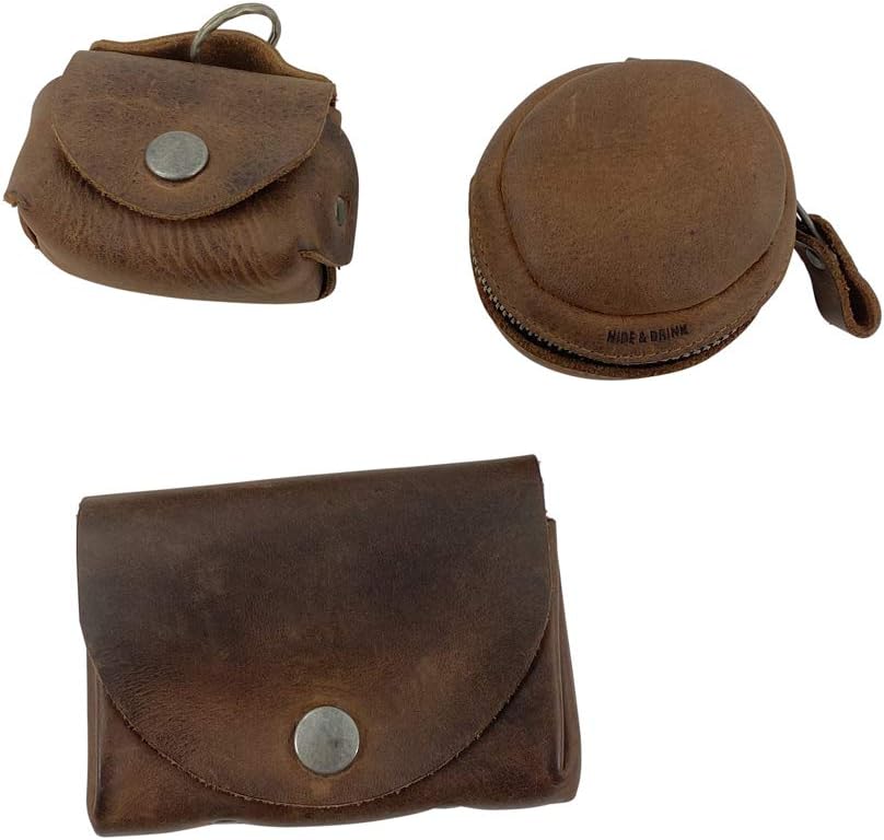 Hide & Drink Leather Cat Wallet - Handmade Full Grain Leather Coin Pouch & Card Holder, Dark Jade - View #4