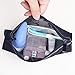 JET-BOND JJ17 Black Lace Transparent Organizer Purse Clutch Zipper Bag Set of 2 (Black set of 2)