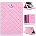 iPad Mini 1/2/3 Cover,Inspirationc iPad Mini 1/2/3 Crown Pattern Heavy Duty Rugged Leather Flip Smart Cover for Apple iPad Mini 1/2/3 Bling Diamond Protective Stand Case--Pink