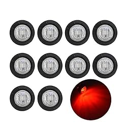 TMH 10 Pcs 3/4 Inch Clear Lens Red 3 LED Mini Round