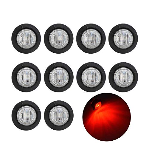 TMH 10 Pcs 3/4 Inch Clear Lens Red 3 LED Mini Round