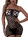 FasiCat Women's Mesh Lingerie Fishnet Mini Dress Free Size Bodysuit Strapless Fishnet Lingerie Tube Chemise Sleepwear