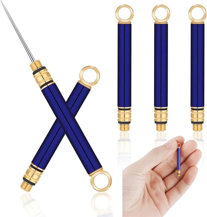 XINYUWIN 3 PCS Reusable Titanium Toothpicks, Metal Toothpick with Protective Holder,Portable Mini Stainless Steel Toothpick, Reusable Toothpicks Fruit Stick for Household Outdoor (Blue)