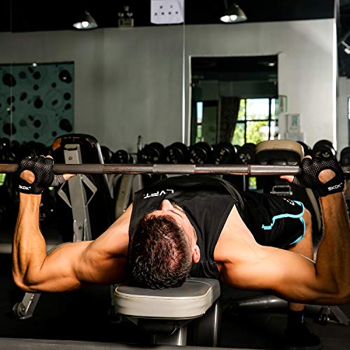 Fingerless Gloves Breathable Workout Exercise Gloves Fitness Gloves Mitten , Shock-absorbing Foam Pad Palm,Man/Women Gym Gloves for Fitness,Bodybuilding,Cycling Crossfit Exercise Gloves (Black, M)