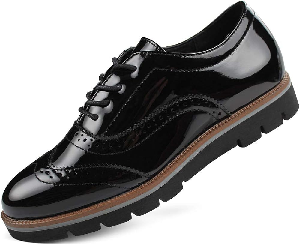  | JABASIC Women Lace Up Oxford Shoes Wingtip Brogue Walking Shoes | Oxfords