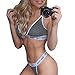 Romacci Women Lingerie Set Sports Letter Printed Bikini Set Thong Briefs Two Piece Underwear Suit