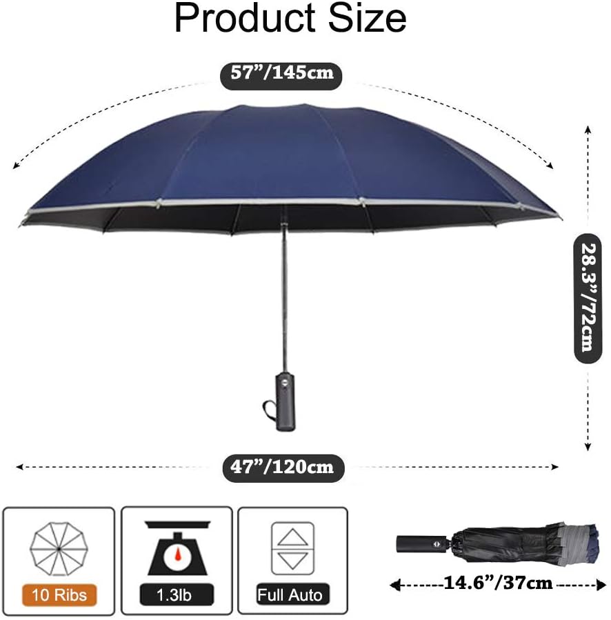 Upf 50 Zfq Automatik Regenschirm Windfest Fur Damen Und Herren 120 Cm Gross Golfschirm Faltender Sonnenschutz Regenschirm Im Freien Regenschirme Com Koffer Rucksacke Taschen
