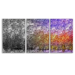 Wall26-3 Panel Canvas Wall Art-Chromatic-Giclee Painting Wall Bedroom...